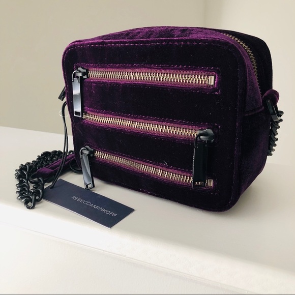 Rebecca Minkoff Handbags - Rebecca Minkoff Purple Velvet Zip Purse Bag